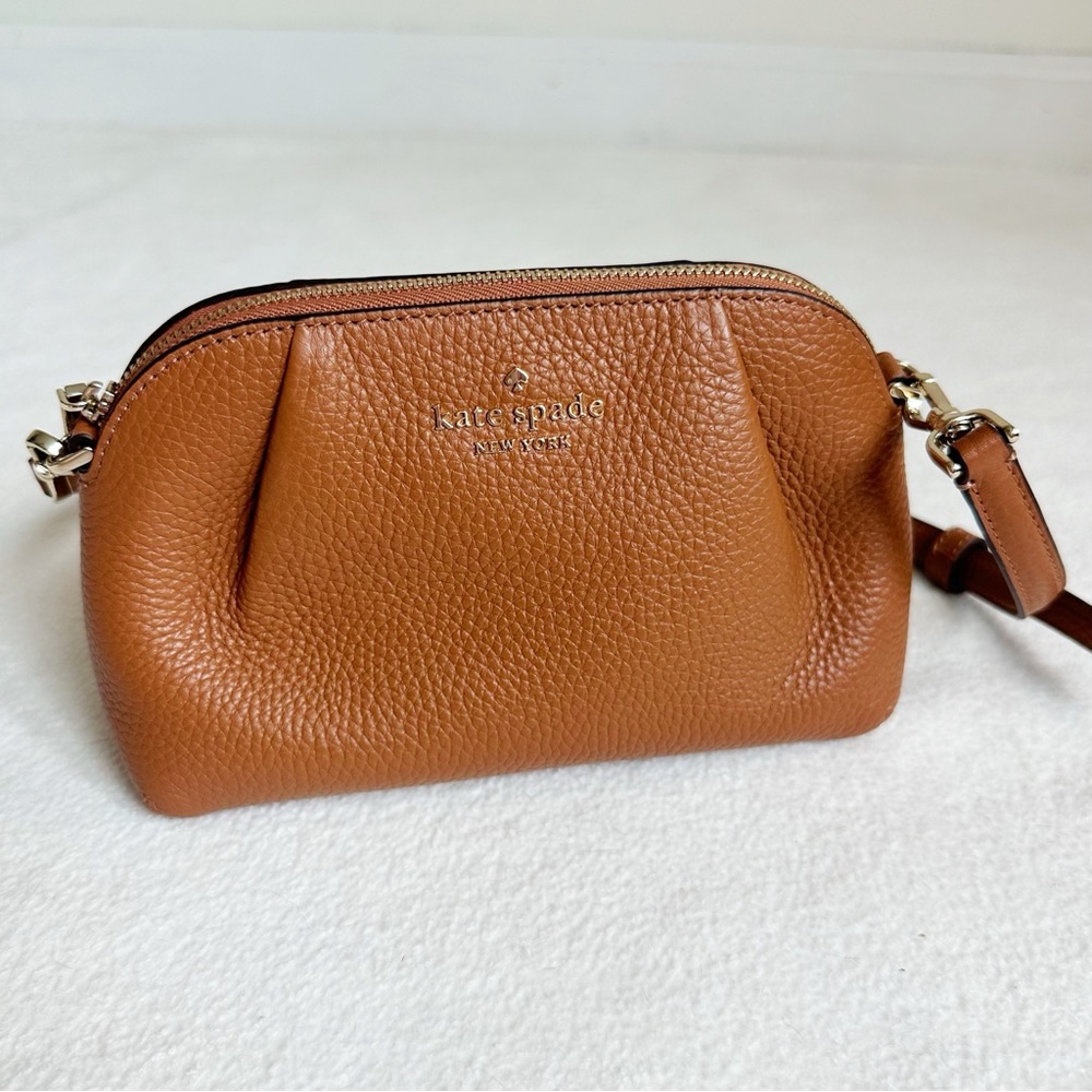 Kate Spade NWT Dumpling Convertible Crossbody with Wristlet, Warm Gingerbread - Picture 13 of 16